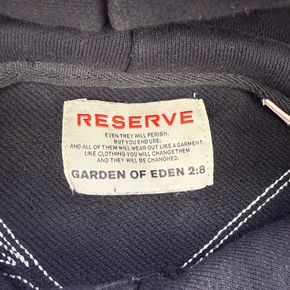 RESERVE Hoodie Mens Medium Sacred Sabbath Graphic Oversized Black Religious Art - Picture 13 of 15